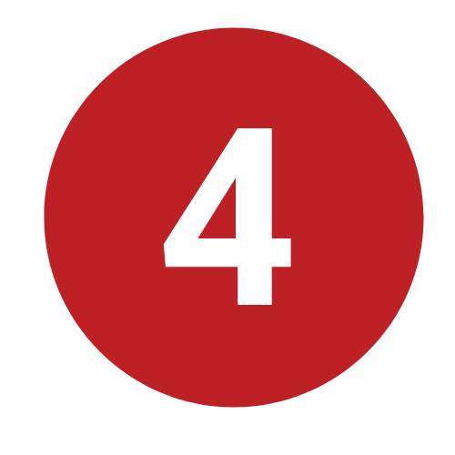 Red circular badge with the black numeral 4 in the center.