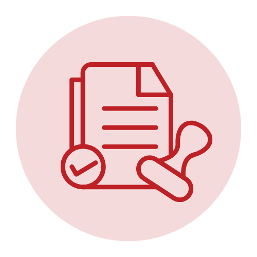 1 - Complyport - Your Trusted Partner in Governance, Risk, Compliance & Technology - Complyport - Your Trusted Partner in Governance, Risk, Compliance & Technology Red circular icon featuring a faint document outline with lines and a connected share symbol, indicating file sharing or distribution.