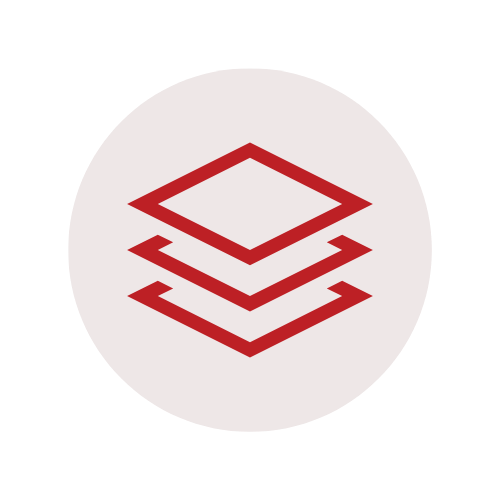 Cyan Modern Innovation Technology Logo 28 - Complyport - Your Trusted Partner in Governance, Risk, Compliance & Technology - Complyport - Your Trusted Partner in Governance, Risk, Compliance & Technology Stack of three red diamond-shaped layers on a pale circular background (Layers icon).