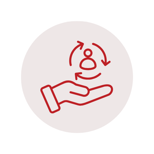 Cyan Modern Innovation Technology Logo 29 - Complyport - Your Trusted Partner in Governance, Risk, Compliance & Technology - Complyport - Your Trusted Partner in Governance, Risk, Compliance & Technology Hand holding a user icon with circular arrows around it, symbolizing user care or user lifecycle management